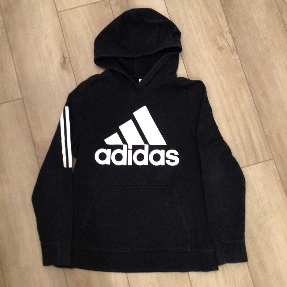 Adidas Black Hoodie with White Accents